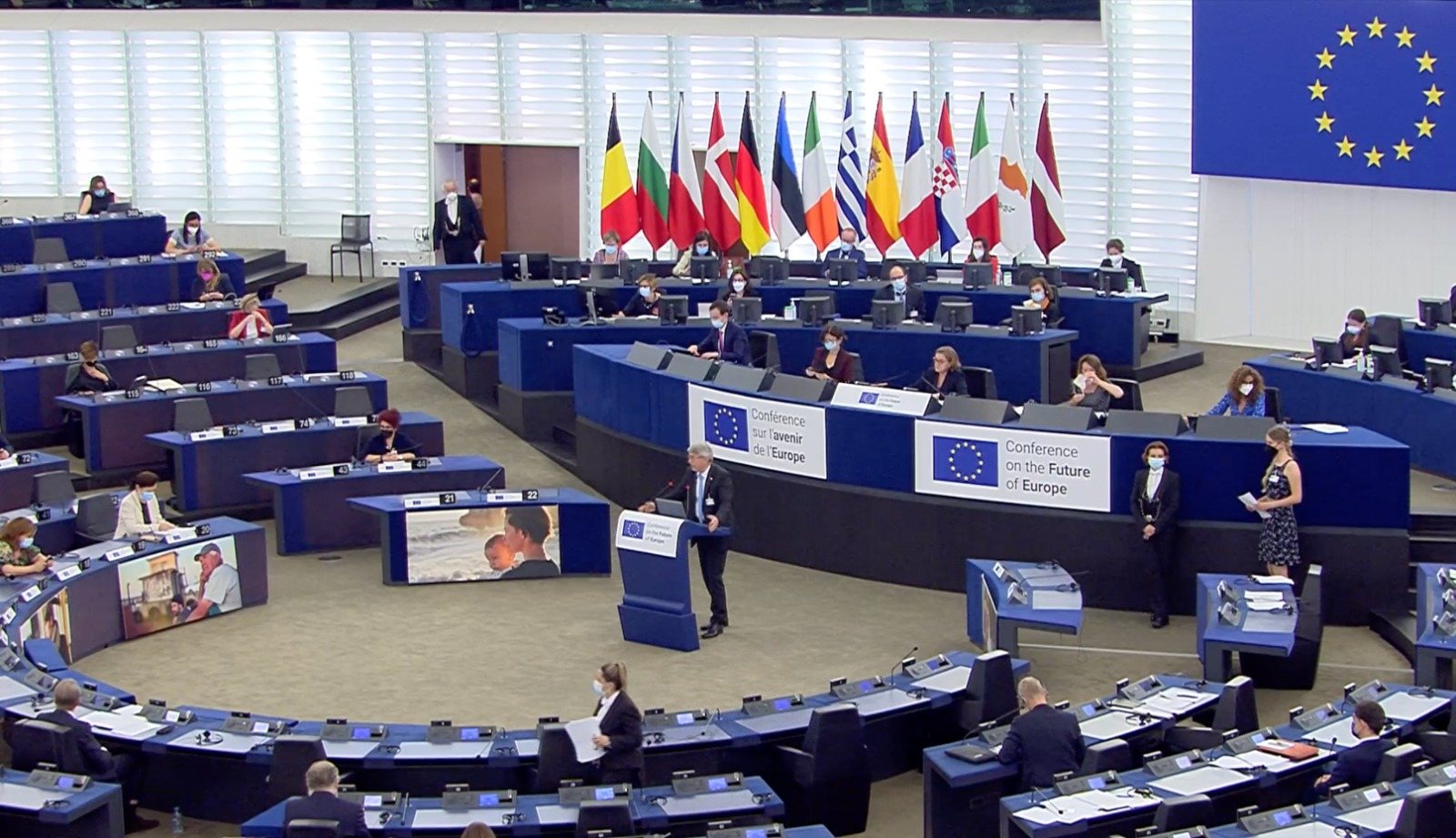 Radu Mihail speaking at the European Parliament plenary